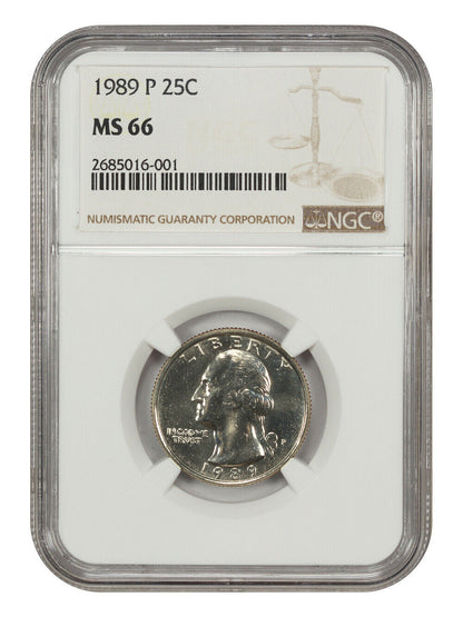 1989-P 25C NGC MS66 - Washington Quarter