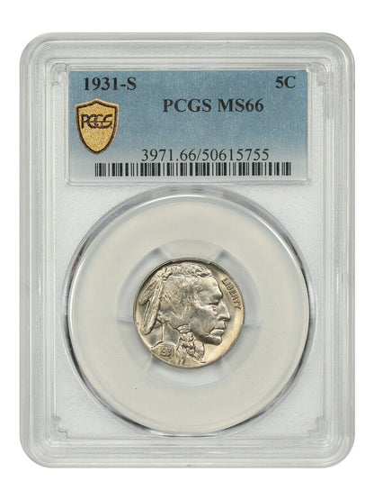 1931-S 5C PCGS MS66 - Buffalo Nickel