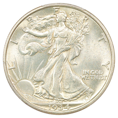 1934-S 50C PCGS MS63 - Walking Liberty Half Dollar - Scarce, Early Walker