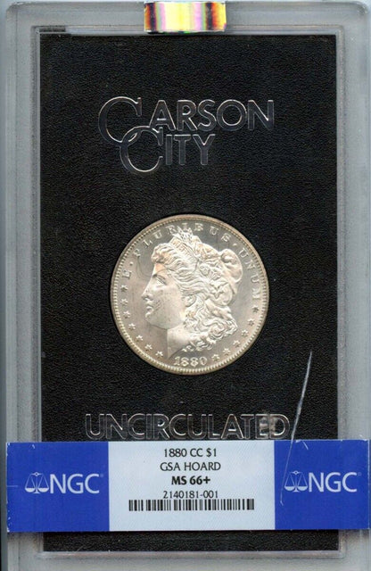 1880-CC Morgan Dollar GSA HOARD S$1 NGC MS66+ Obverse Cut