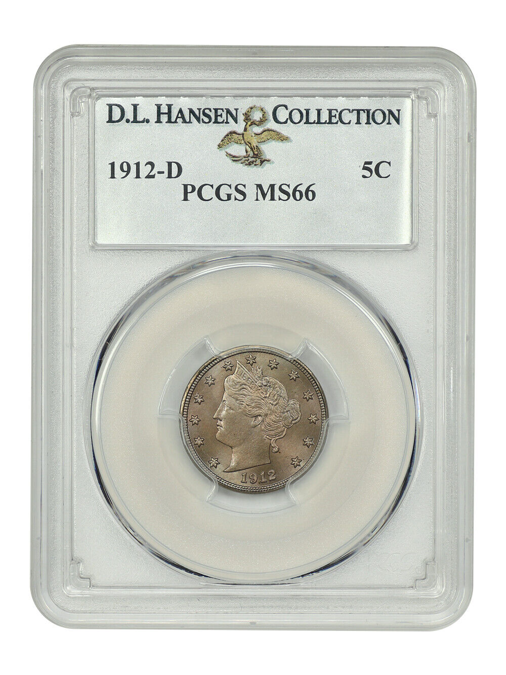 1912-D 5C PCGS MS66 ex: D.L. Hansen