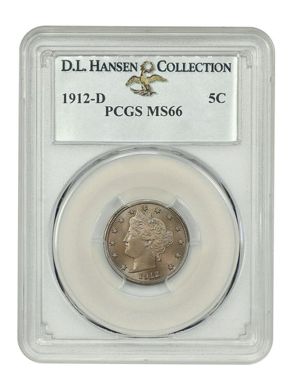 1912-D 5C PCGS MS66 ex: D.L. Hansen