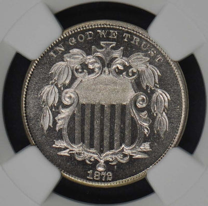 1872 Shield 5C NGC PR67CAM