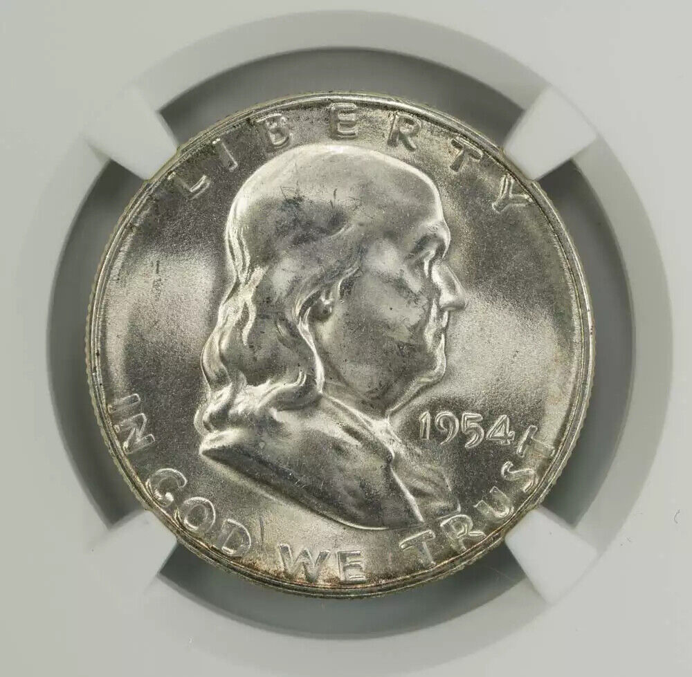 1954 S FRANKLIN HALF DOLLAR 50C NGC MS 66 FBL MINT UNC - FULL BELL LINES (002)