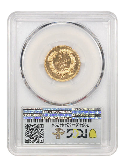 1872 $3 PCGS MS64 ex: D.L. Hansen