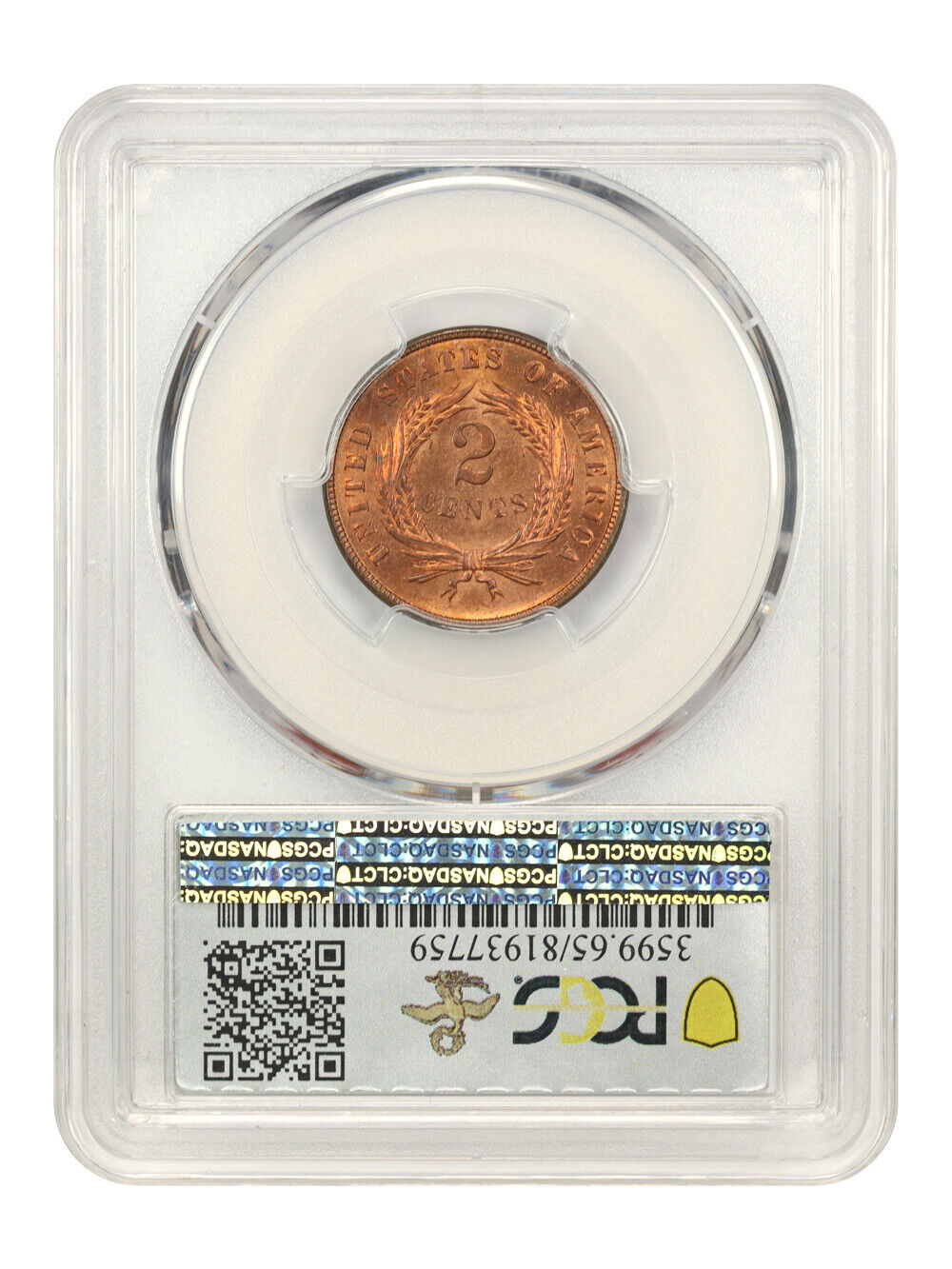 1868 2c PCGS MS65RD ex: D.L. Hansen