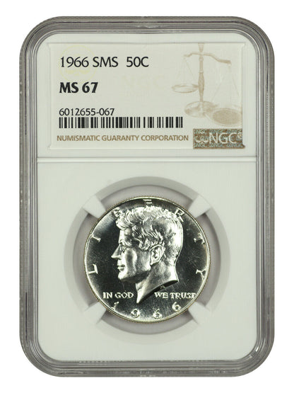 1966 50C NGC SP67 (Special Mint Set) - Kennedy Half Dollar