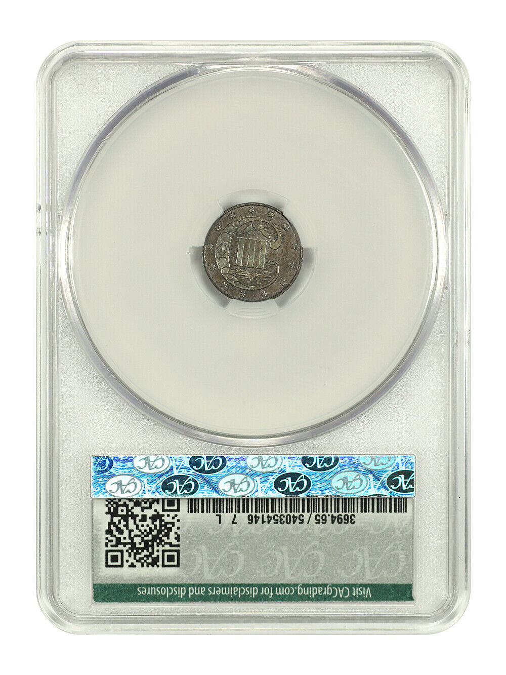 1869/9 3CS CACG PR65 ex: D.L. Hansen - Three Cent Silver