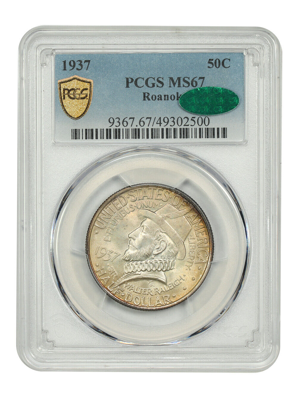 1937 50C Roanoke PCGS/CAC MS67 - Classic Silver Commemorative