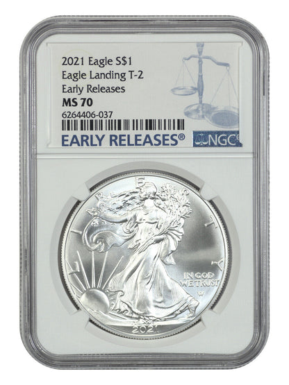 2021 $1 Silver Eagle NGC MS70 (Type 2, Early Releases) - Silver Eagles