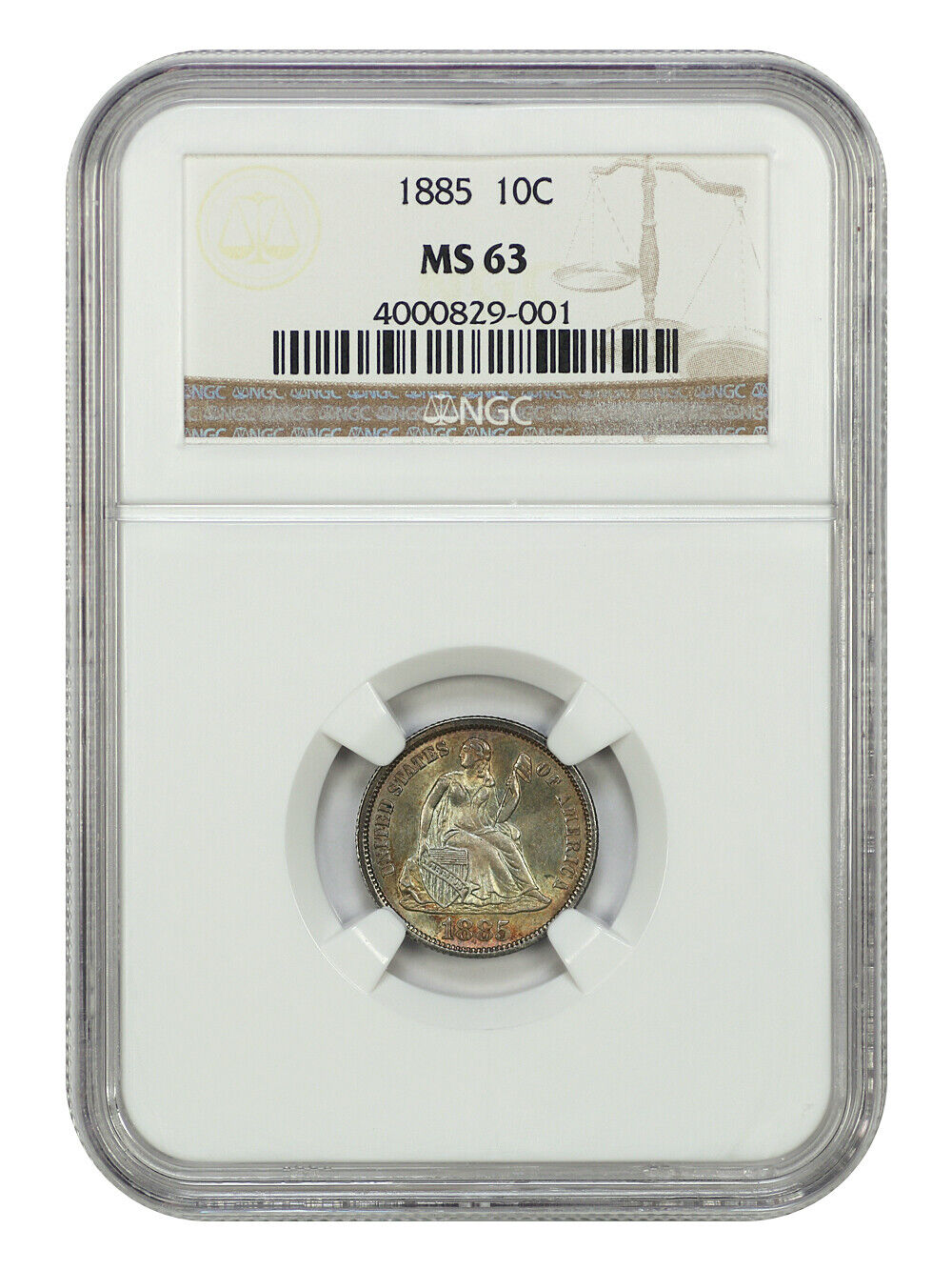 1885 10C NGC MS63 - Liberty Seated Dime