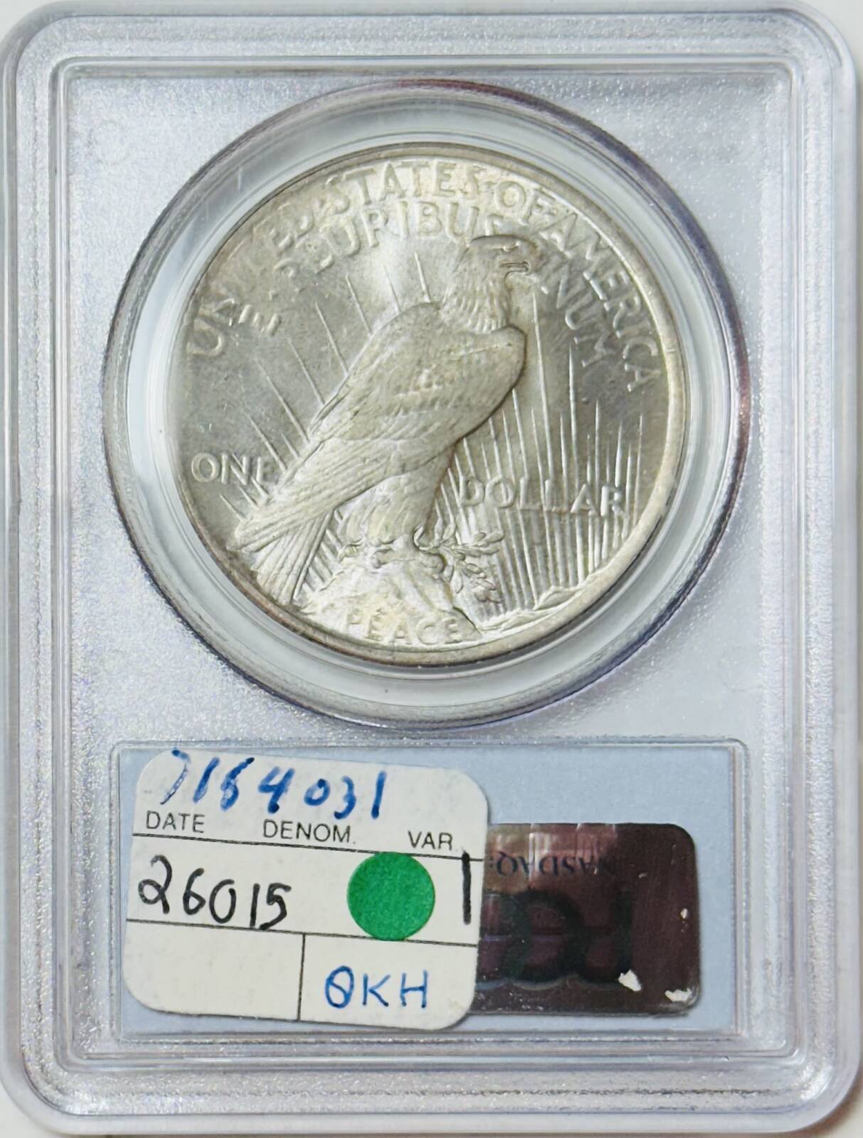 Peace Silver Dollar 1922 P PCGS MS-63 VAM 5B TDR Wing Break