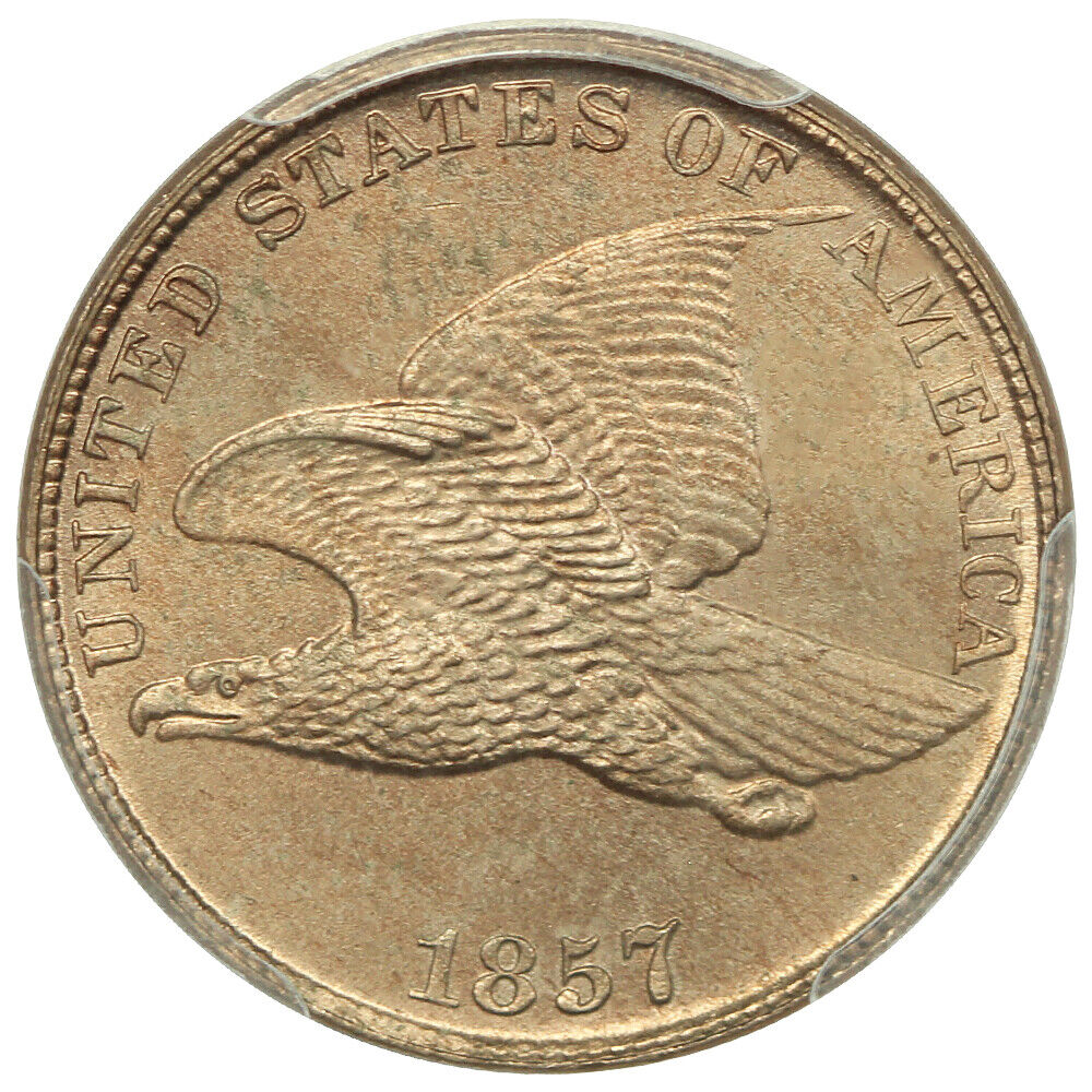 1857 1C Flying Eagle PCGS/CAC MS66 - Flying Eagle Cent - Only Two Finer