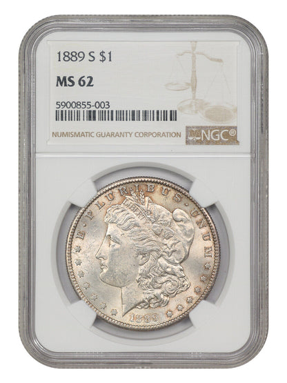 1889-S $1 NGC MS62