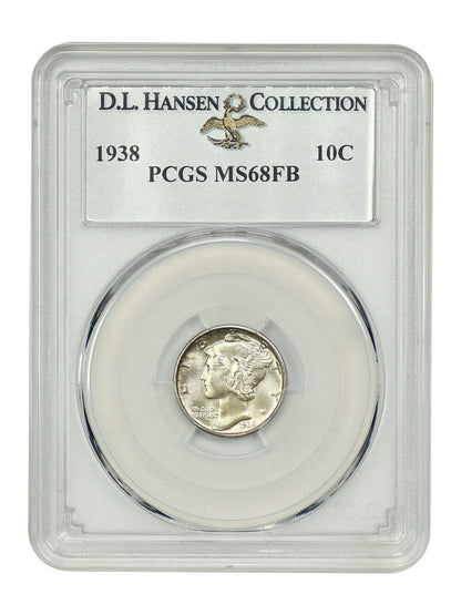 1938 10C PCGS MS68FB ex: D.L. Hansen