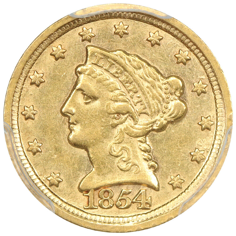 1854-D $2.50 PCGS AU53 ex: D.L. Hansen - Liberty Head $2.5