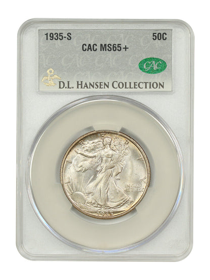 1935-S 50C CACG MS65+ ex: D.L. Hansen - Walking Liberty Half Dollar