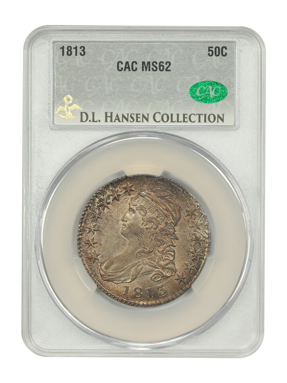 1813 50C CACG MS62 ex: D.L. Hansen - Capped Bust Half Dollar