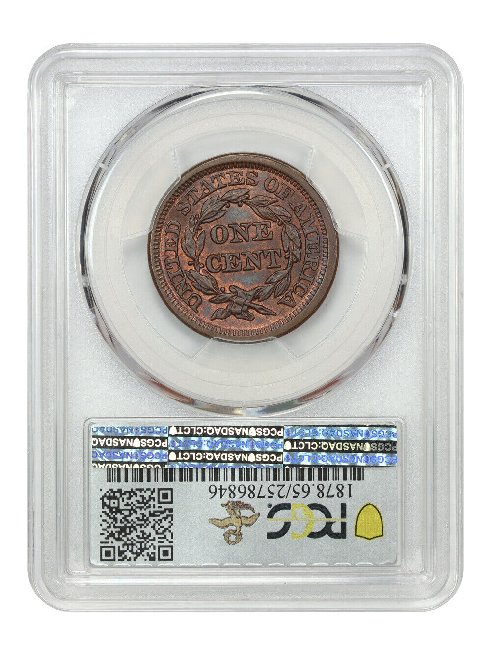 1847 1C PCGS/CAC MS65RB ex: D.L. Hansen