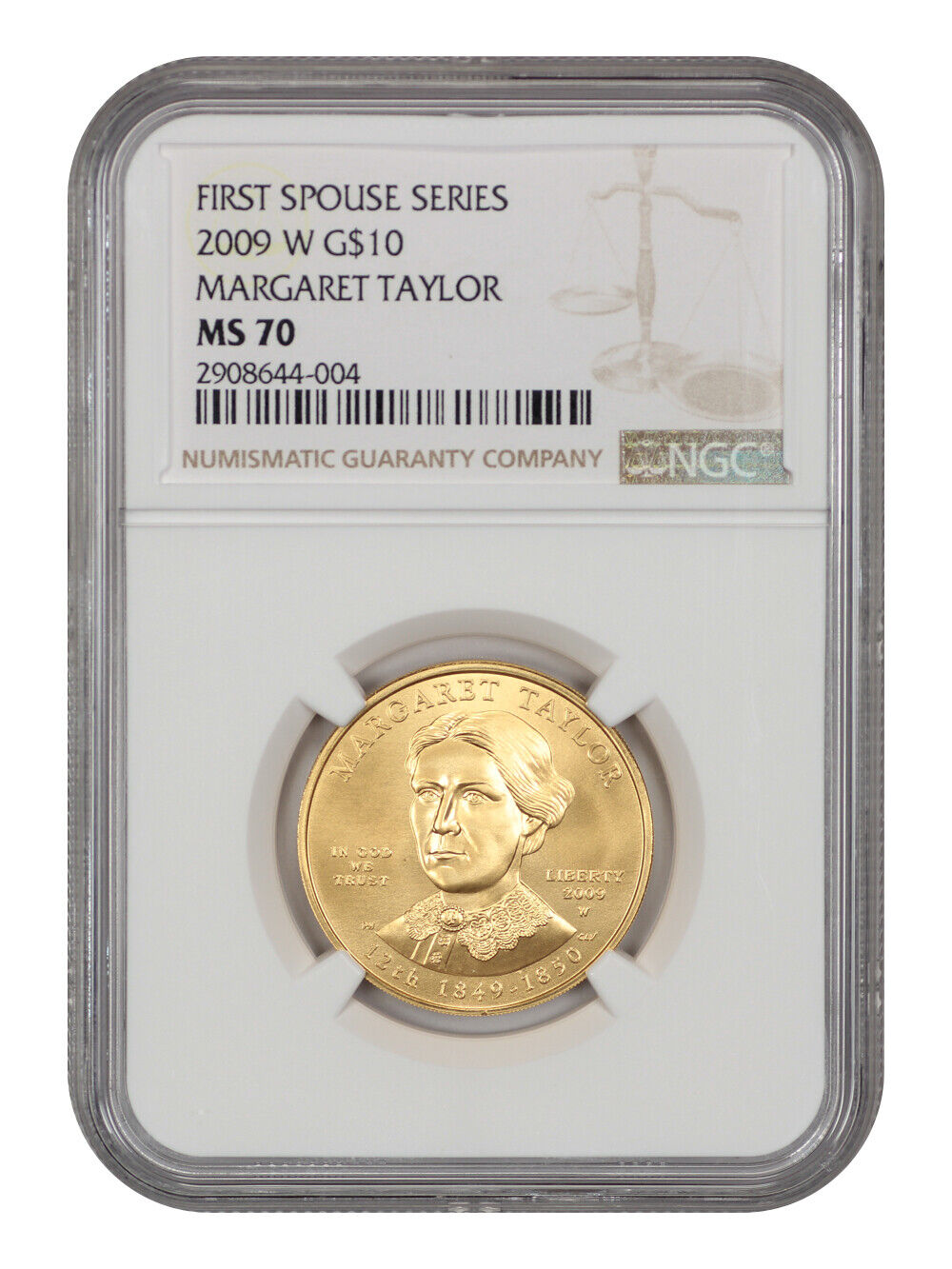 2009-W $10 Margaret Taylor NGC MS70