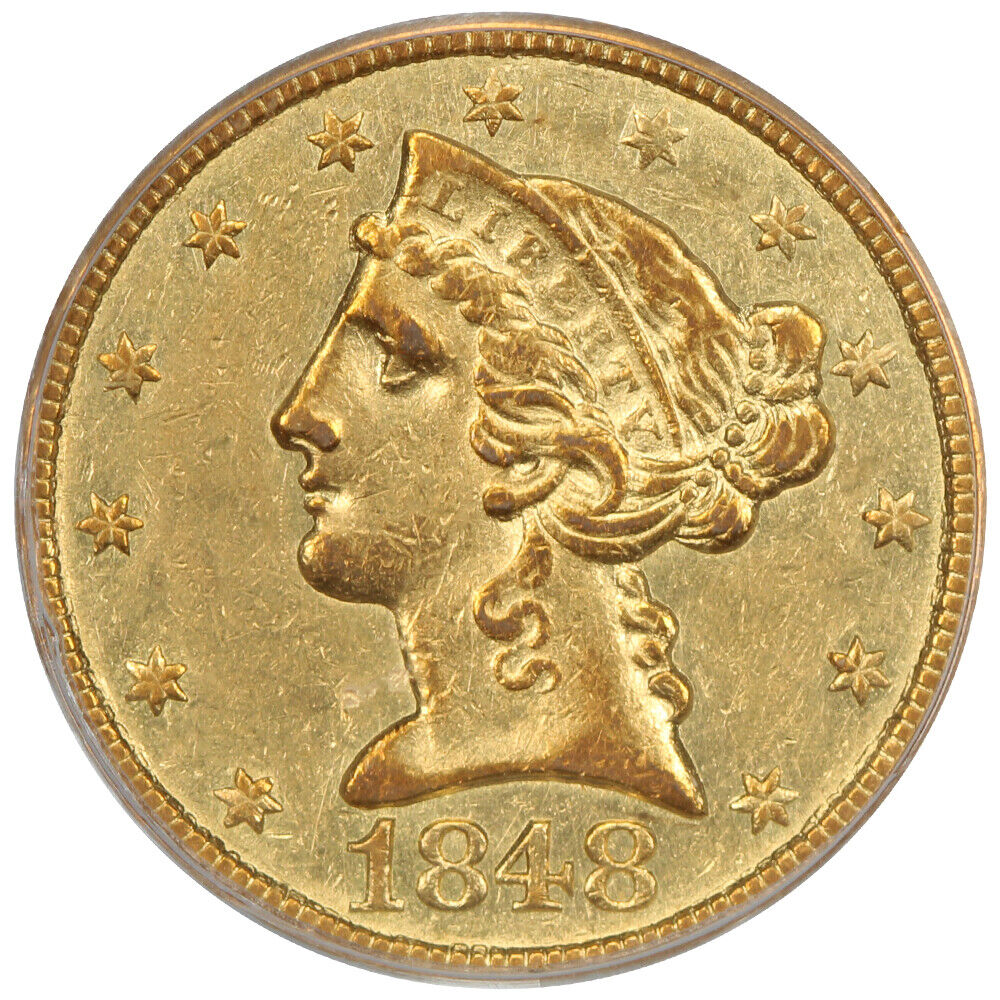 1848-C $5 PCGS AU50 - Liberty Head $5