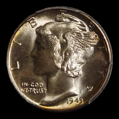 1943 D Mercury Dime PCGS MS-68 CAC - POP 1! - PRETTY