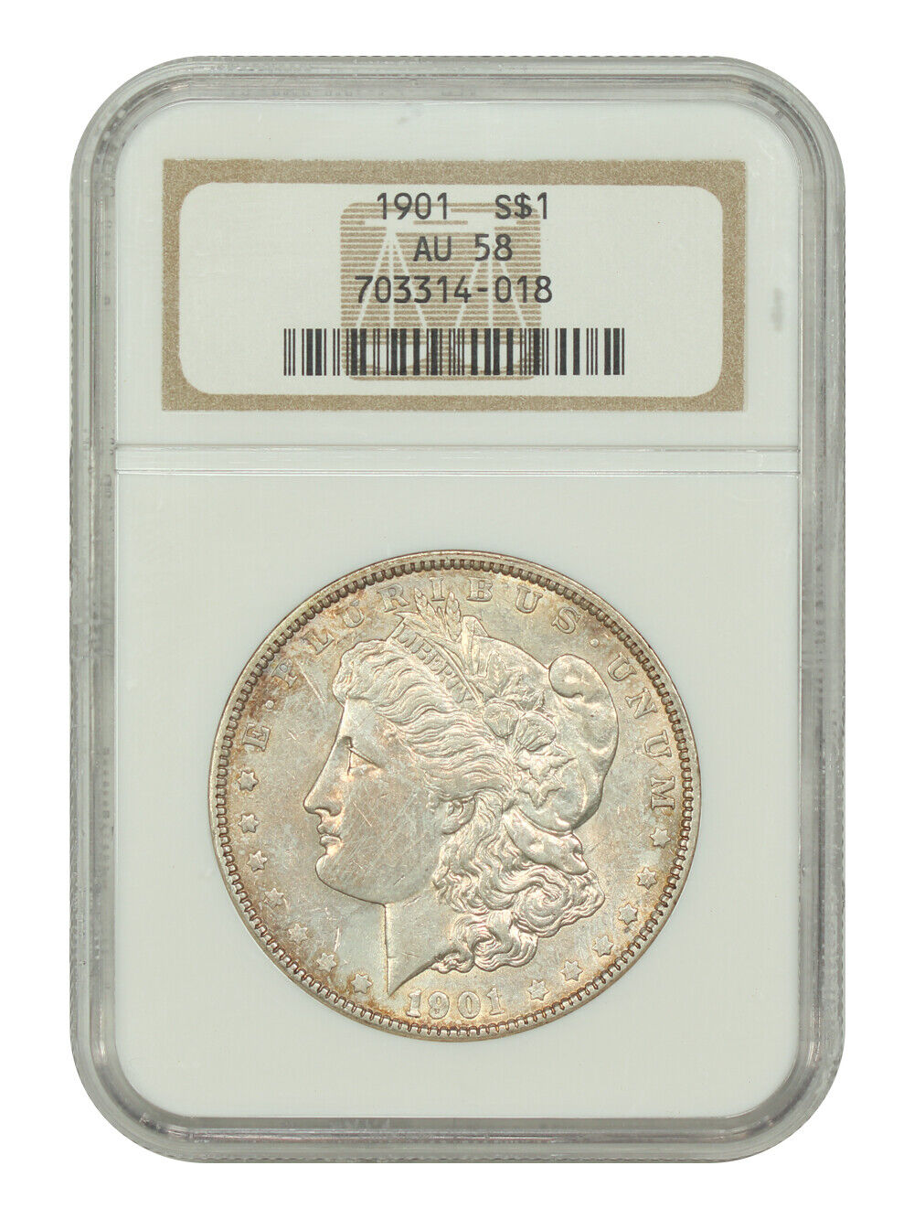 1901 $1 NGC AU58 - Morgan Dollar - Scarce Date