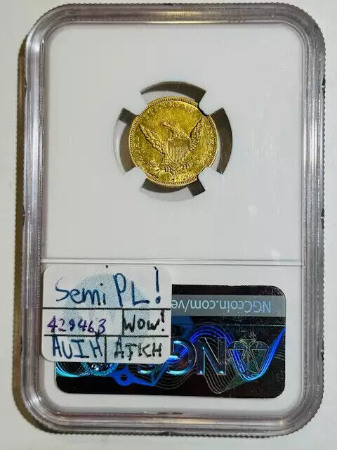 1838  2.5 Gold Classic Head NGC MS-61 HM-1 SEMI PL