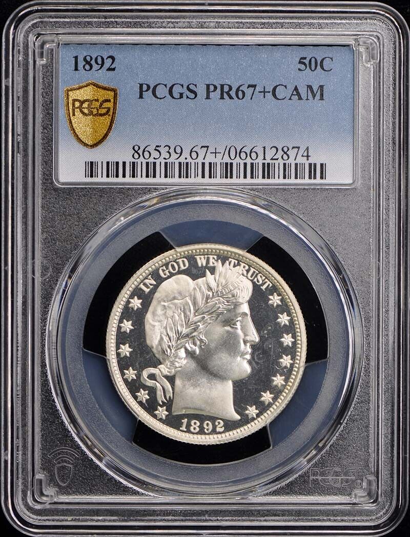 1892 50C Barber Half Dollar PCGS PR67+CAM