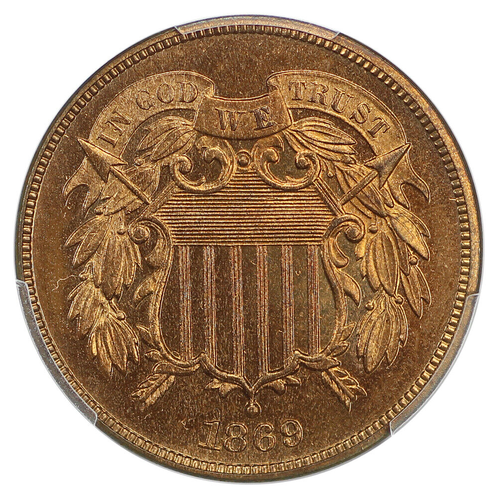 1869 2C PCGS PR66+RD ex: D.L. Hansen