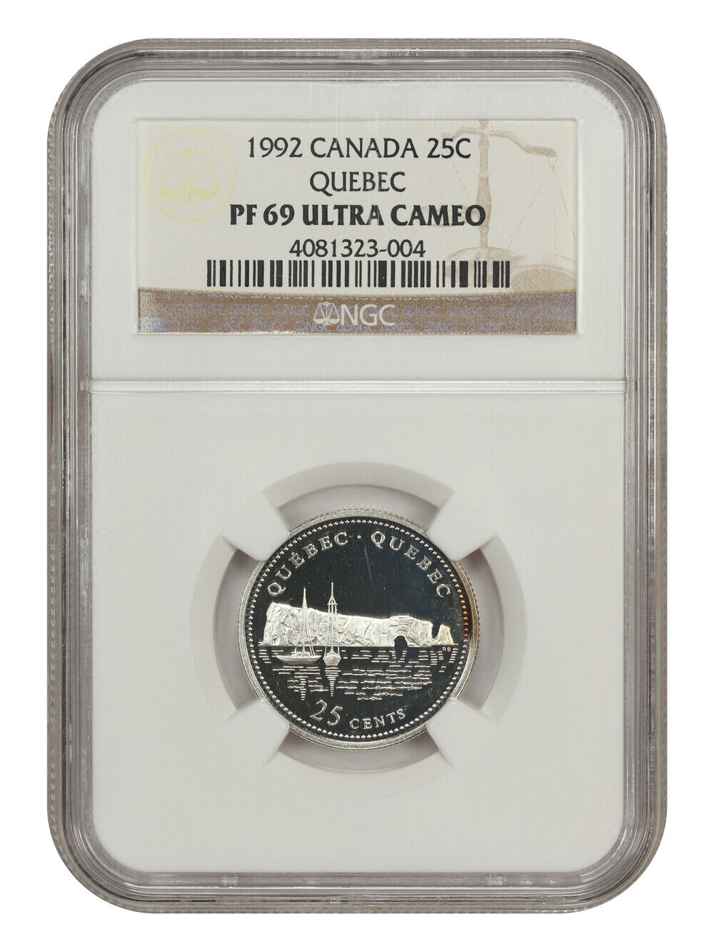 1992 Canada 25c Quebec NGC PF 69 DCAM