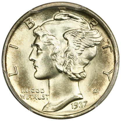 1937-S 10C PCGS MS67FB - Mercury Dime - Better S-Mint