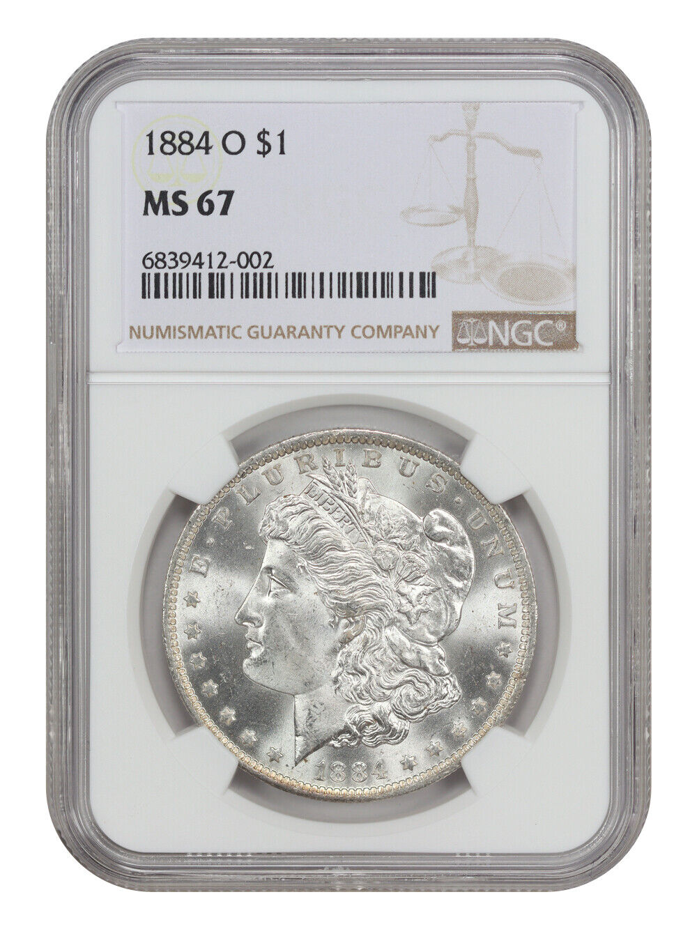 1884-O $1 NGC MS67 - Morgan Dollar