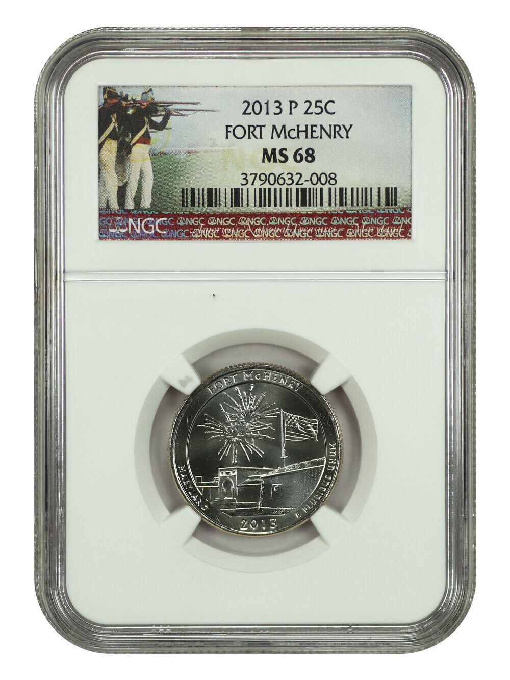 2013-P 25C Fort McHenry NP NGC MS68 - Type 1 - Clad