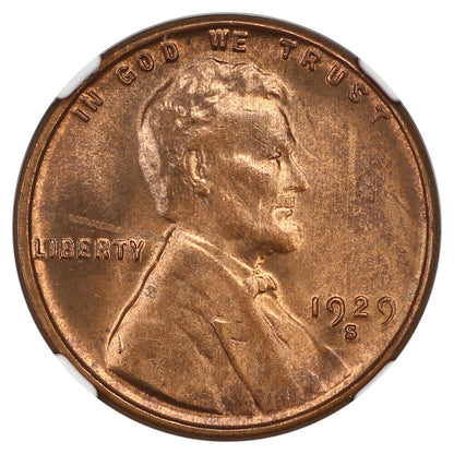 1929-S 1C NGC MS65RB - Lincoln Cent (Wheat Reverse)