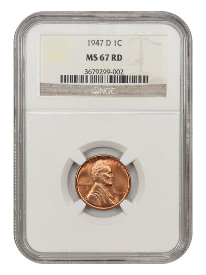 1947-D 1C NGC MS67RD