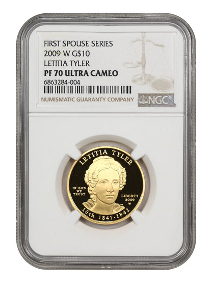 2009-W $10 Letitia Tyler NGC PR70DCAM