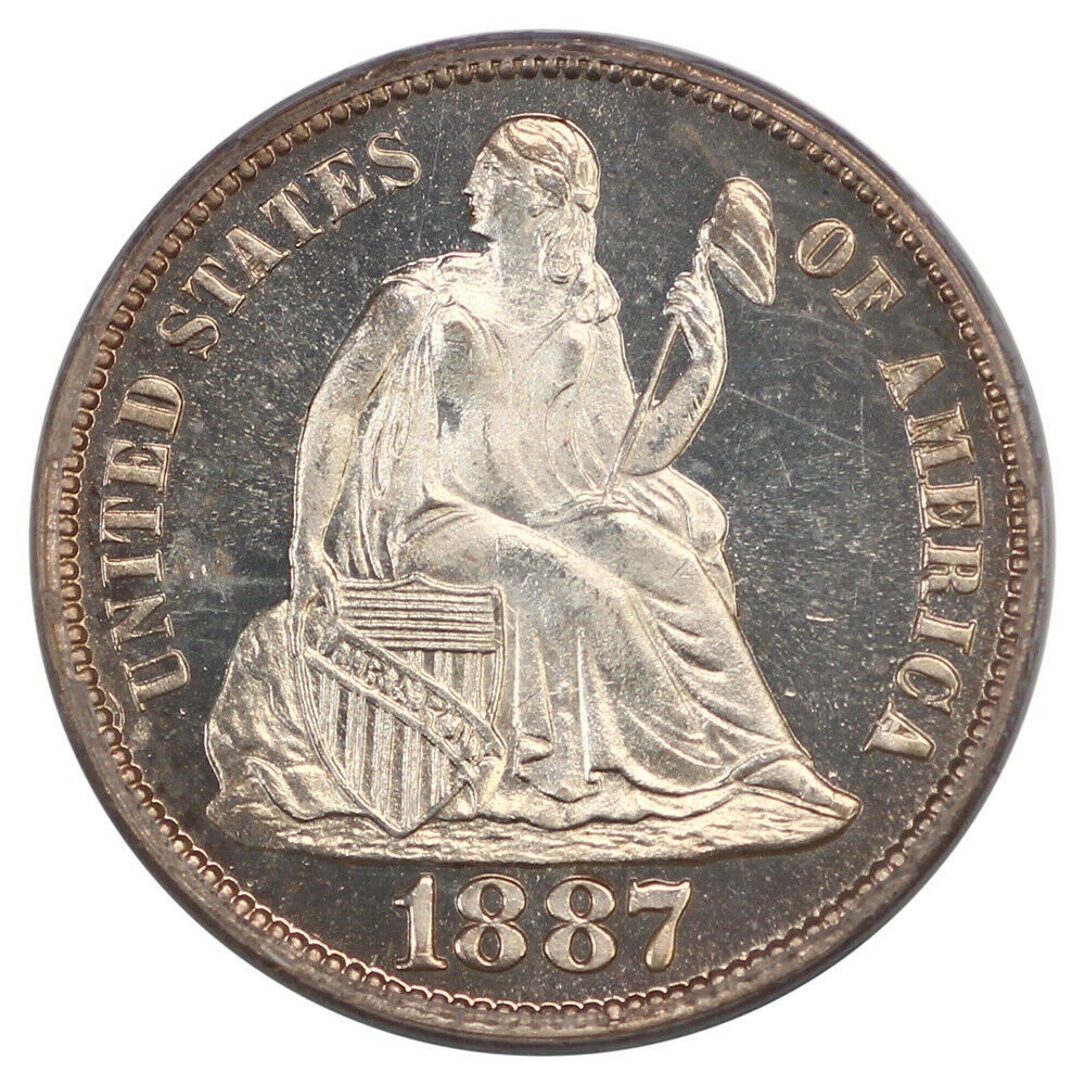 1887 10C PCGS/CAC PR65 (OGH) - Liberty Seated Dime