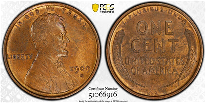 1909-S VDB Small Cents Lincoln Penny PCGS MS-61 BN