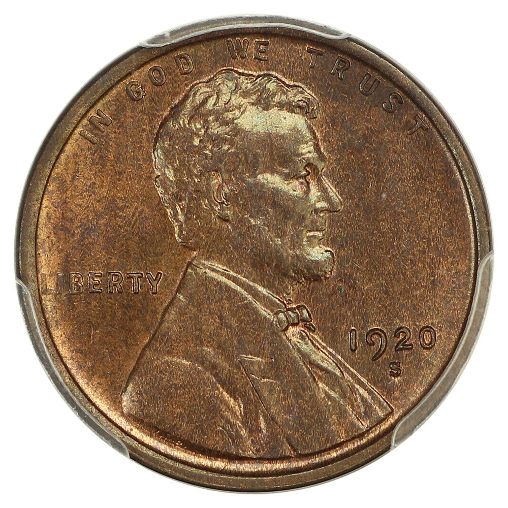 1920-S 1C PCGS MS64RB - Lincoln Cent (Wheat Reverse)