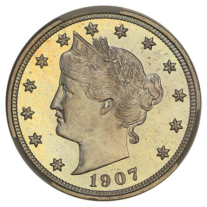 1907 5C CACG PR67 ex: D.L. Hansen - Liberty Nickel