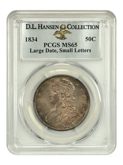 1834 50C PCGS MS65 (Large Date, Small Letters) ex: D.L. Hansen