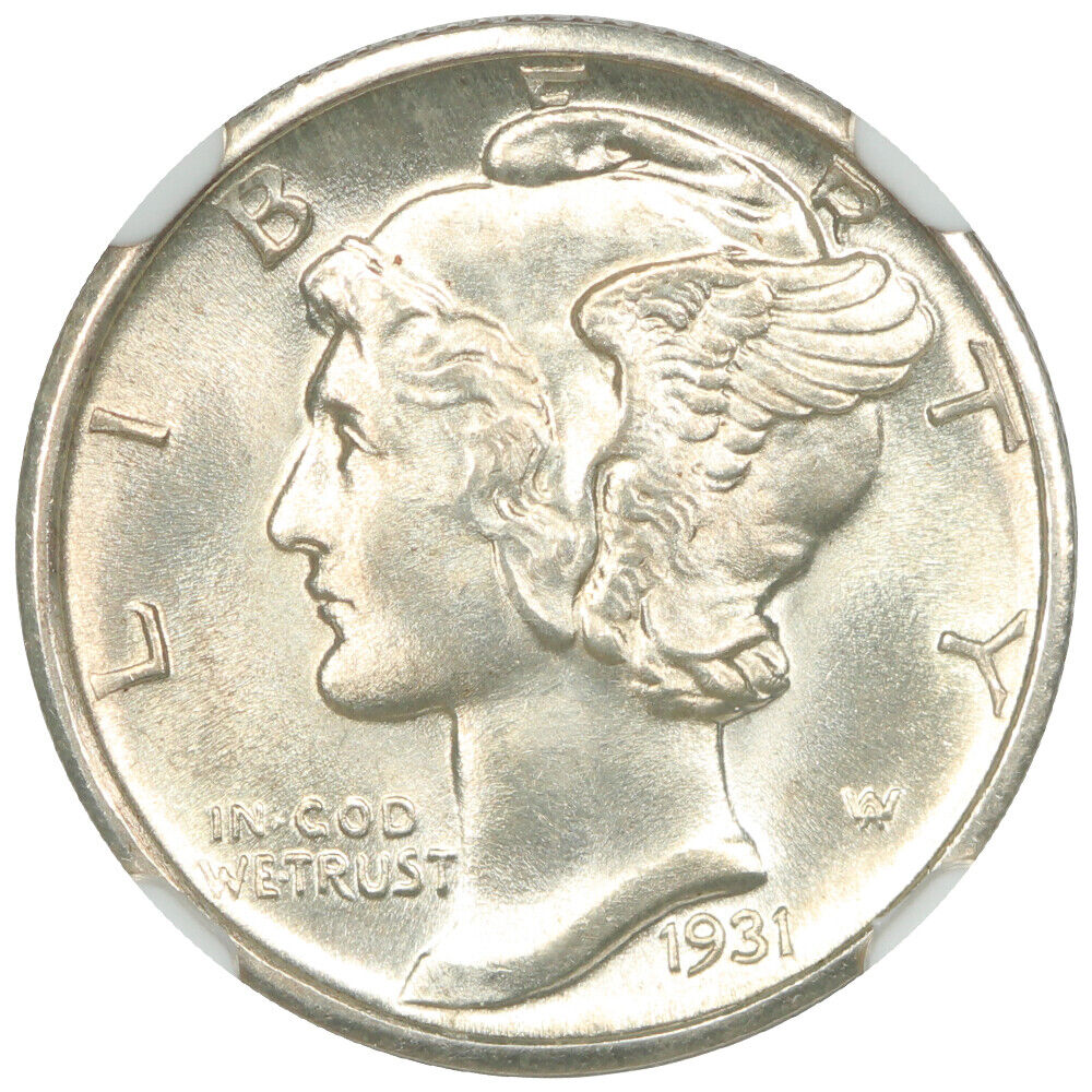 1931-D 10C NGC MS66FB - Mercury Dime