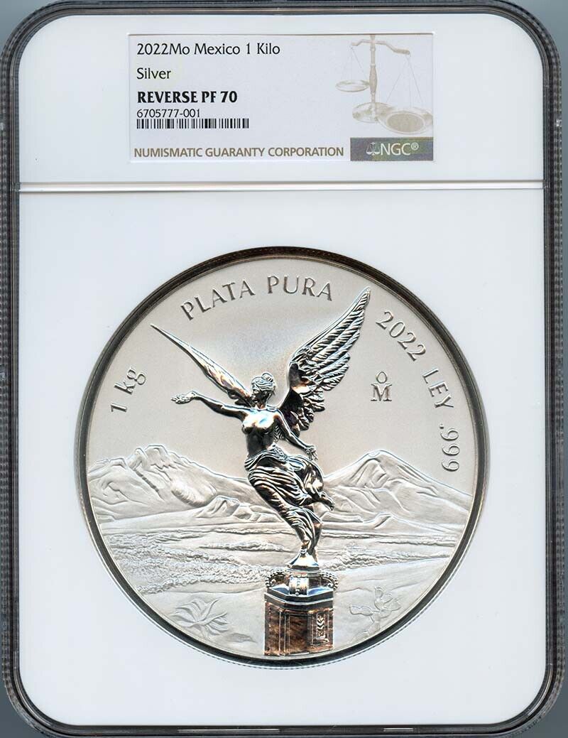 2022Mo Mexico Silver 1 Kilo NGC Reverse Proof 70 POP 8