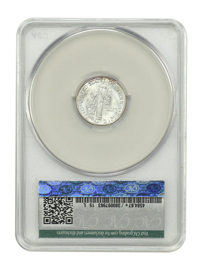1936-D 10C CACG MS67+FB ex: D.L. Hansen - Mercury Dime