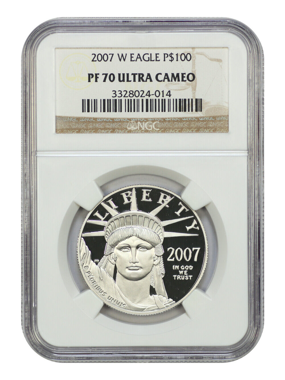 2007-W $100 Statue of Liberty NGC PR70DCAM - $100 Platinum Eagles