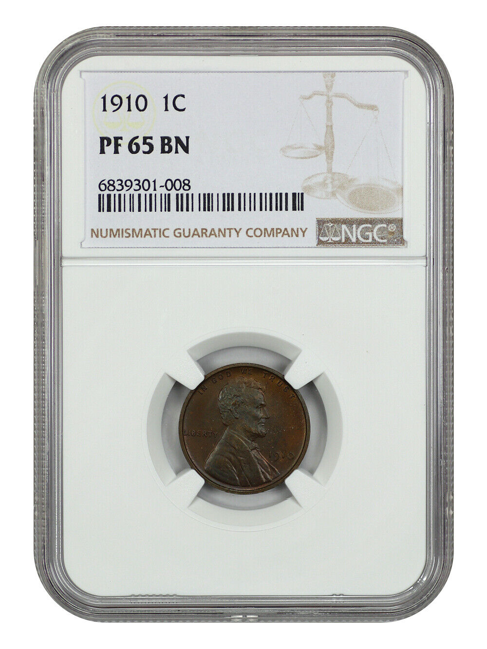 1910 1C NGC PR65BN - Lincoln Cent (Wheat Reverse)