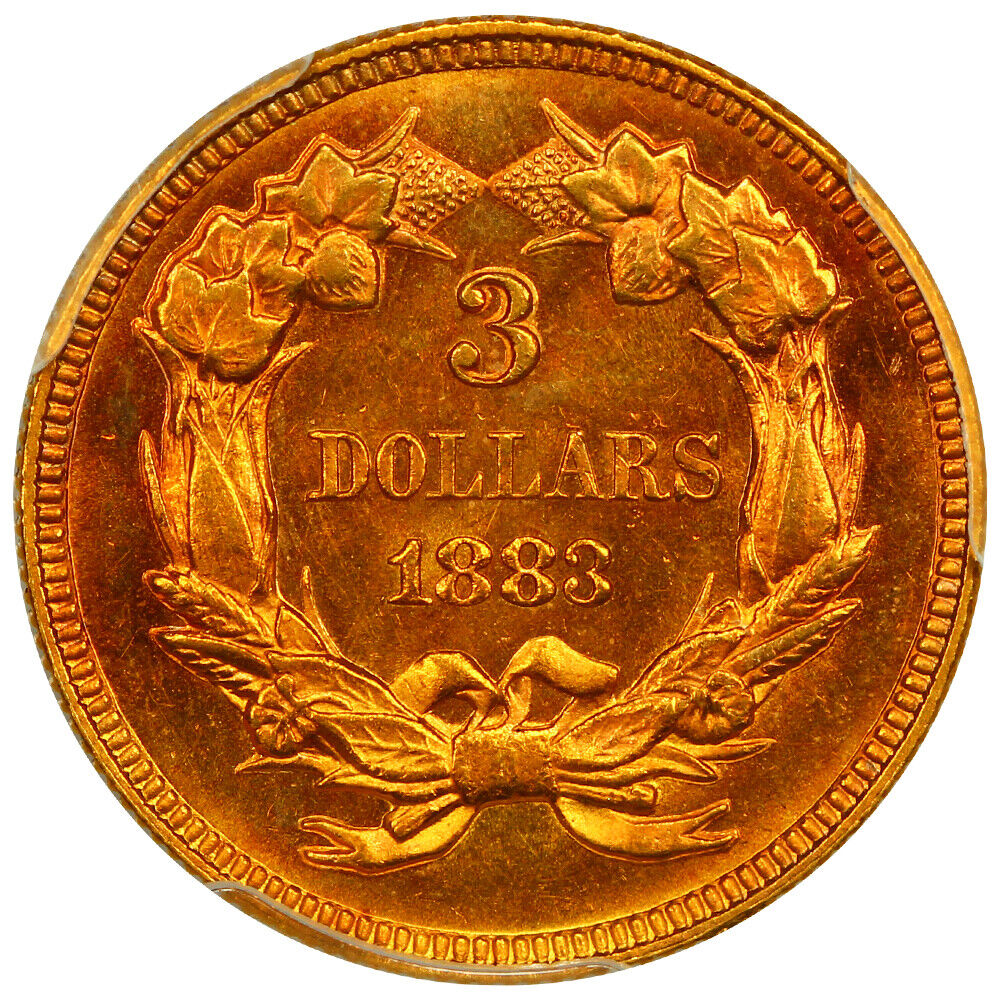 1883 $3 PCGS MS64 ex: D.L. Hansen/Simpson