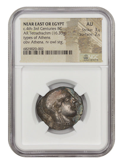 Ancient Greek: (c.4th-3rd c. BC) AR Tetradrachm NGC AU (Near East or Egypt)