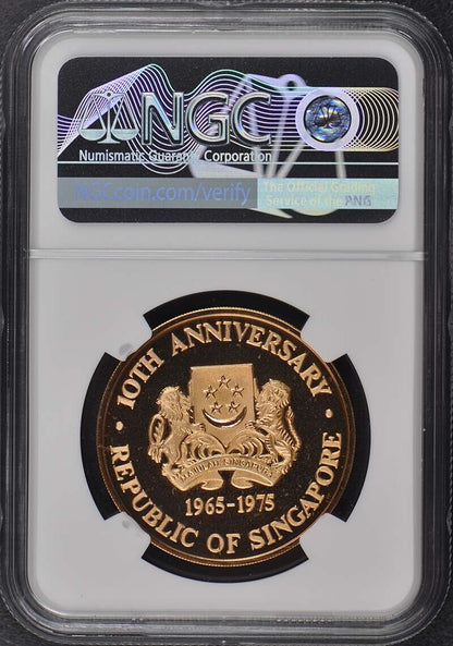 1975 3 pc SINGAPORE ANNIV. G$500 G$250 G$100 NGC PR69DCAM